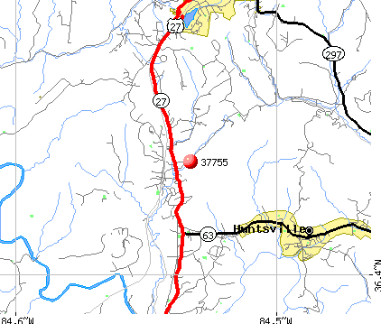 Helenwood, TN (37755) map