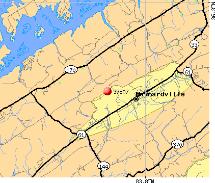 Maynardville, TN (37807) map