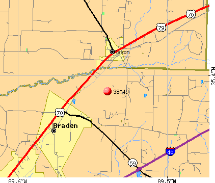 Mason, TN (38049) map
