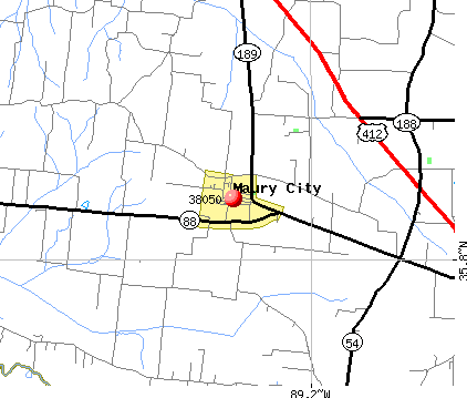 Maury City, TN (38050) map