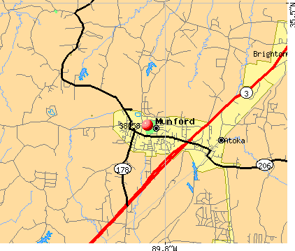 Munford, TN (38058) map