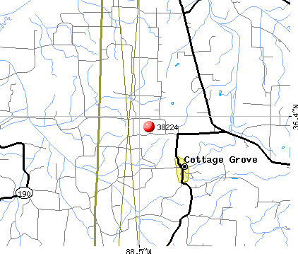 Cottage Grove, TN (38224) map