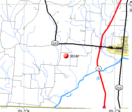 Obion, TN (38240) map