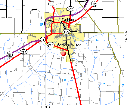 South Fulton, TN (38257) map