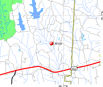 Darden, TN (38328) map