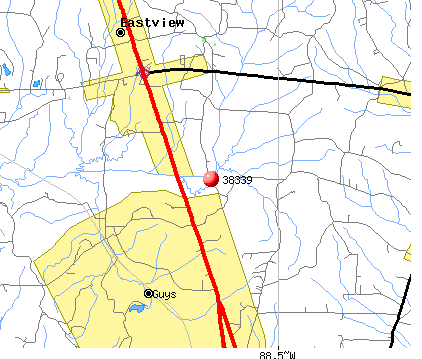 Guys, TN (38339) map