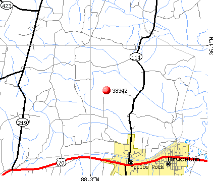 Hollow Rock, TN (38342) map