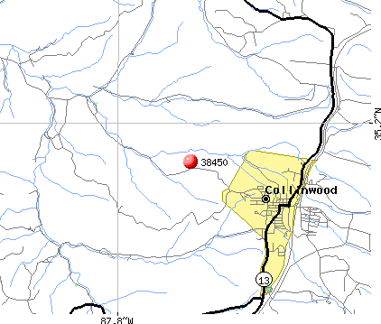 Collinwood, TN (38450) map
