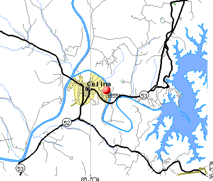 Celina, TN (38551) map
