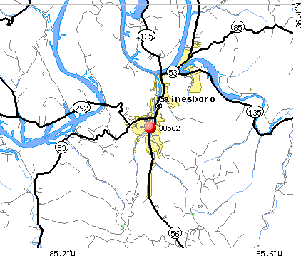 Gainesboro, TN (38562) map