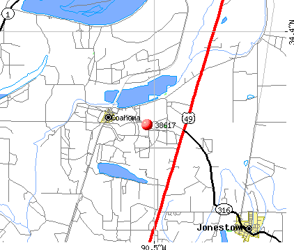 Coahoma, MS (38617) map