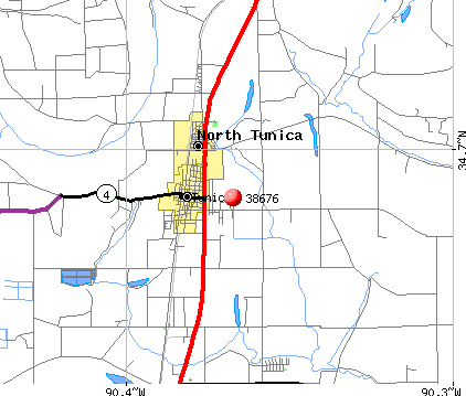 Tunica, MS (38676) map