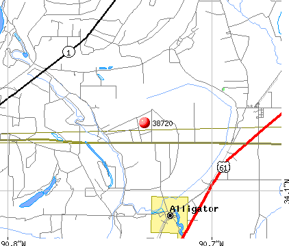 Alligator, MS (38720) map