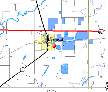 Moorhead, MS (38761) map