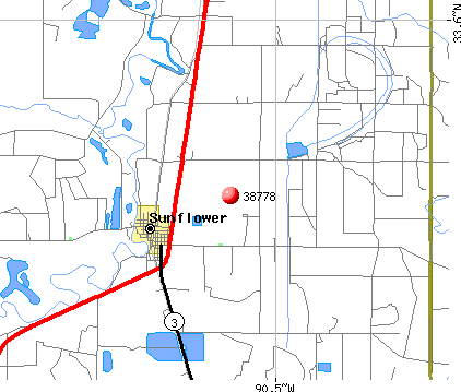Sunflower, MS (38778) map