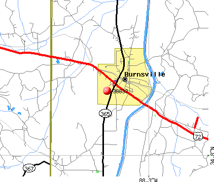 Burnsville, MS (38833) map