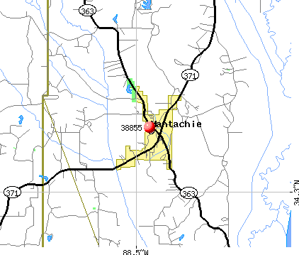 Mantachie, MS (38855) map