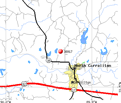 Carrollton, MS (38917) map