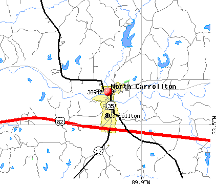 North Carrollton, MS (38947) map