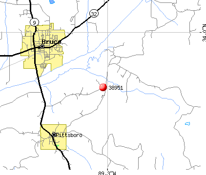 Pittsboro, MS (38951) map