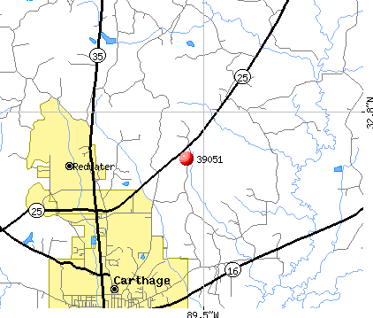 Carthage, MS (39051) map