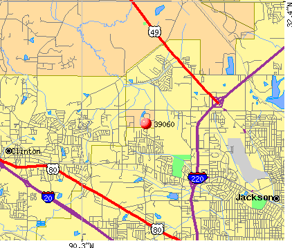 Clinton, MS (39060) map