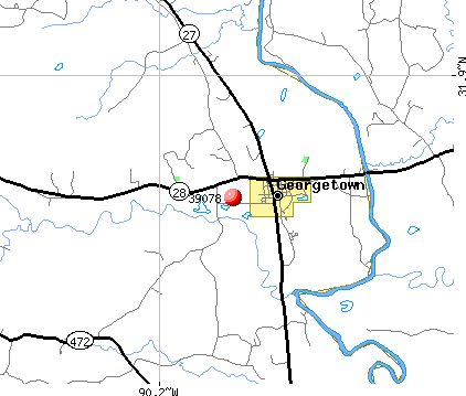 Georgetown, MS (39078) map