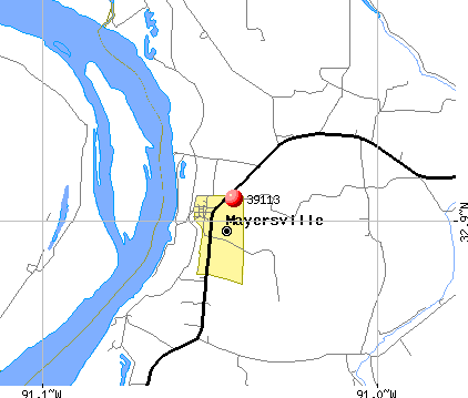 Mayersville, MS (39113) map