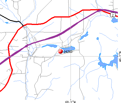 Oakfield, ME (04763) map