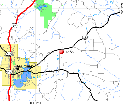 Quitman, MS (39355) map