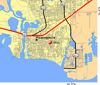 Pascagoula High School. Pascagoula Zip Code Map