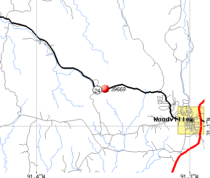 Woodville, MS (39669) map