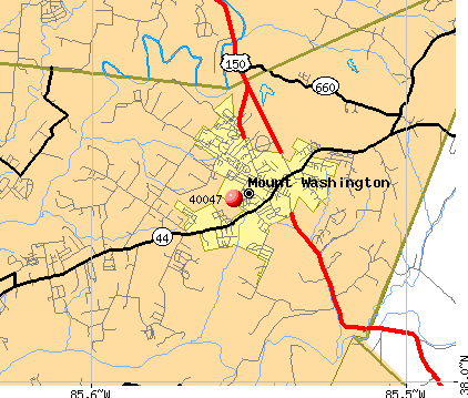 Mount Washington, KY (40047) map