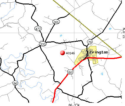 Irvington, KY (40146) map
