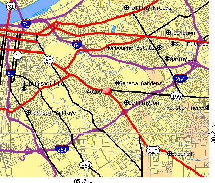 Kingsley, KY (40205) map