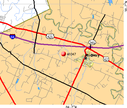 Midway, KY (40347) map