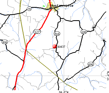 Hustonville, KY (40437) map
