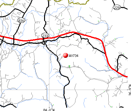 Gray, KY (40734) map