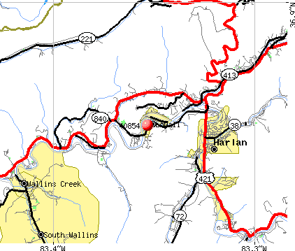 Loyall, KY (40854) map