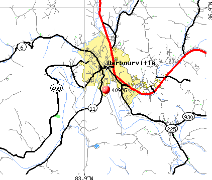 Barbourville, KY (40906) map