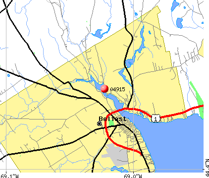 Belfast, ME (04915) map