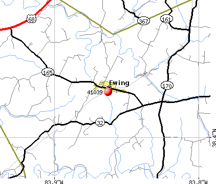 Ewing, KY (41039) map