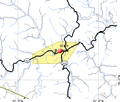 Blaine, KY (41124) map