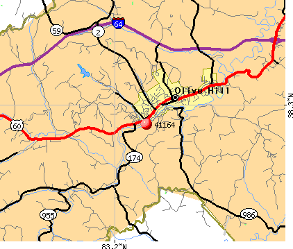 Olive Hill, KY (41164) map