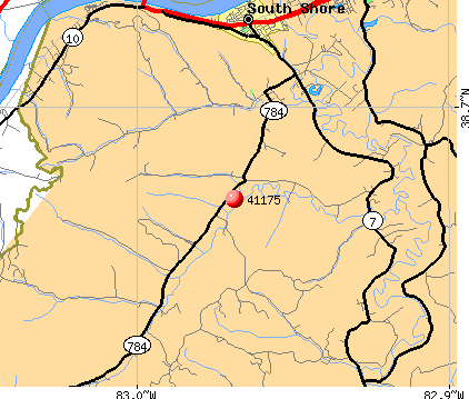 South Shore, KY (41175) map