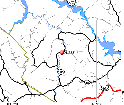 Oil Springs, KY (41238) map