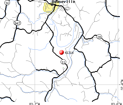 Booneville, KY (41314) map