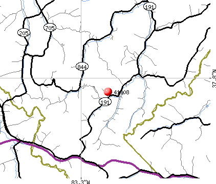 Cannel City, KY (41408) map