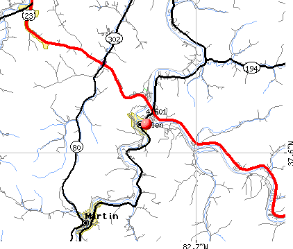 Allen, KY (41601) map