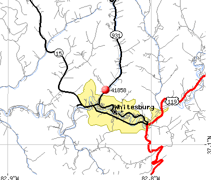Whitesburg, KY (41858) map